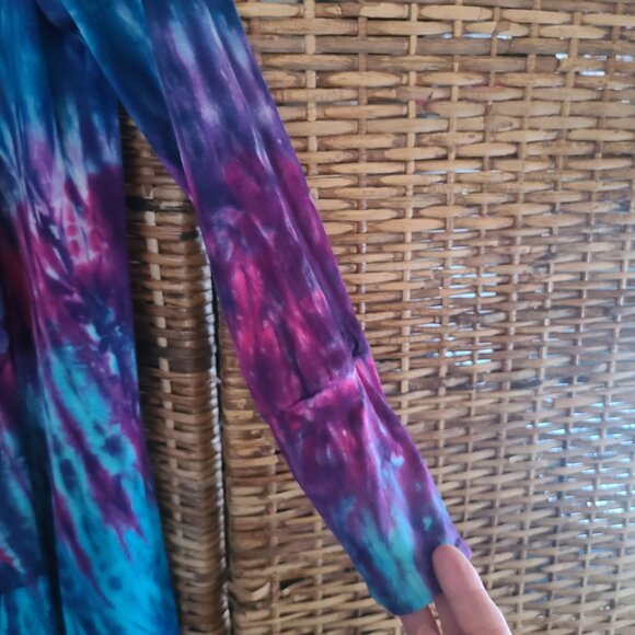 Jammin On Tie-Dye Jacket Open Front Pockets Women's Size L Heart Design Tie Dye - Picture 6 of 7